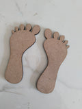 Laxmi Charan MDF cutout 2 in 3mm MDF, 4 inch and 6 inch footprint shape with separate rounded toes