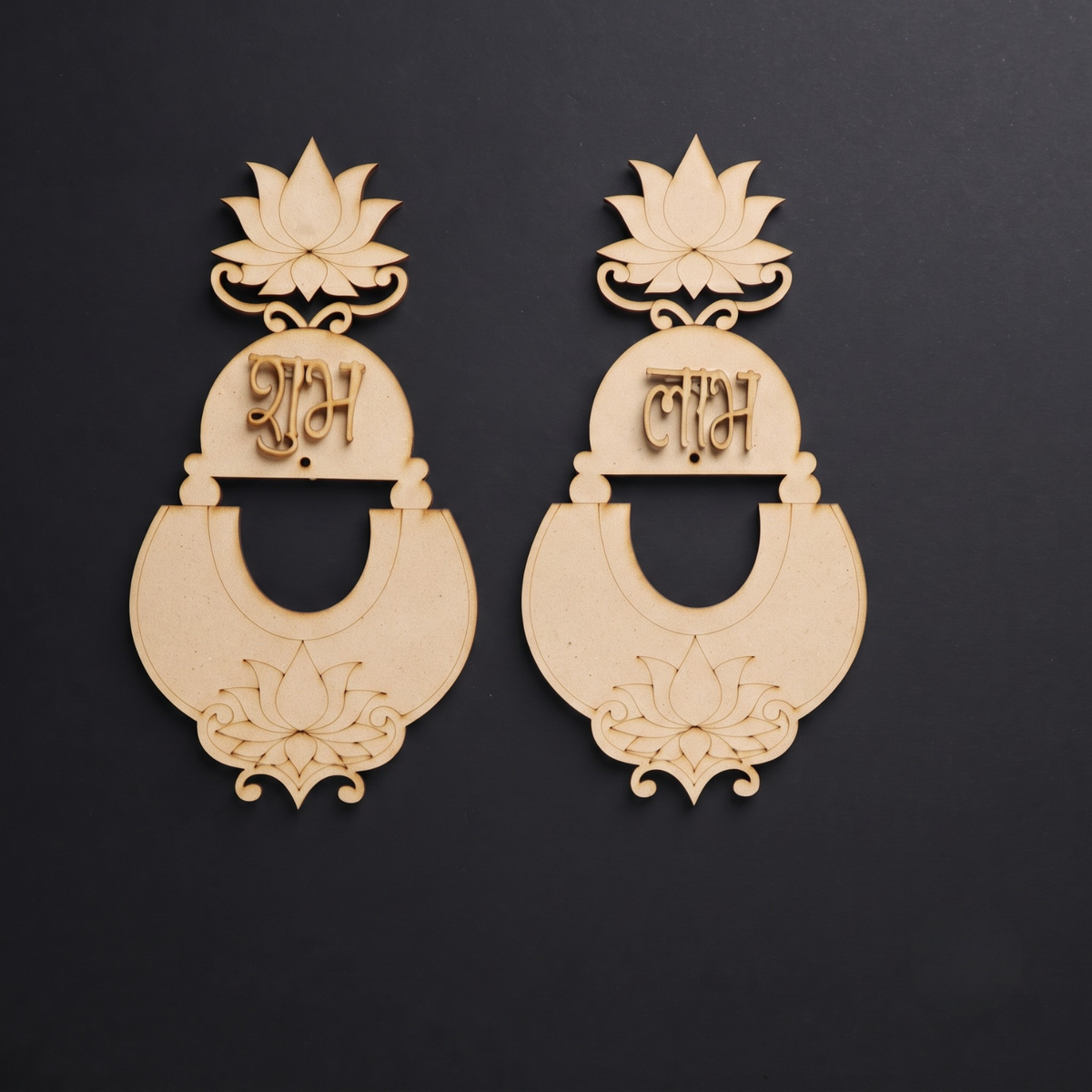 Shubh Labh MDF cutout design 3 pre-marked for DIY craft