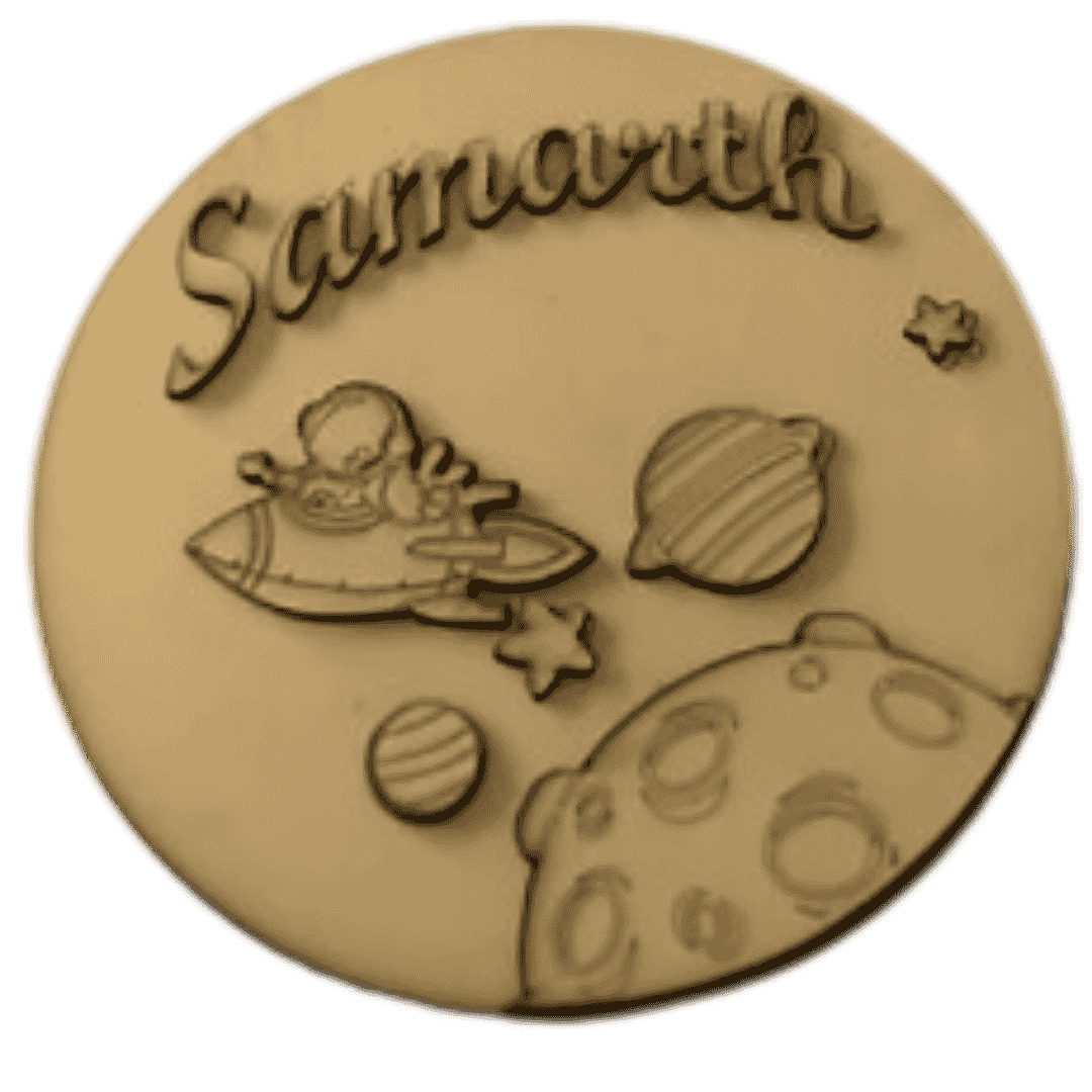 Space theme name plate for kids