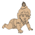 MDF Pre marked Crawling Krishna Cutout  -3
