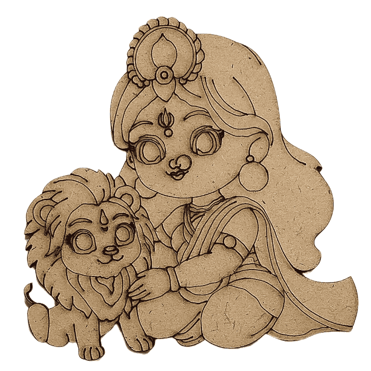 MDF Pre-marked Maa Durga Cutout
