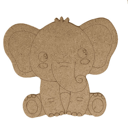 Elephant MDF Cutout – perfect for kids’ painting and DIY crafts.