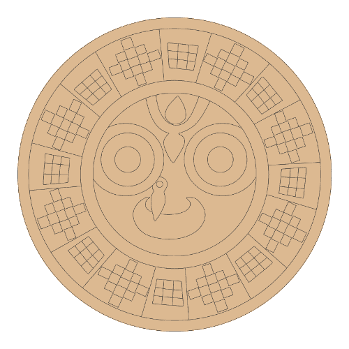 Jagannath Ji MDF Pre-Marked Cutout for Painting (Design-5) 24 Inch