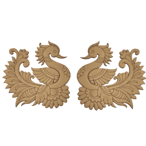 Madhubani & Kalamkari Peacock MDF Cutout