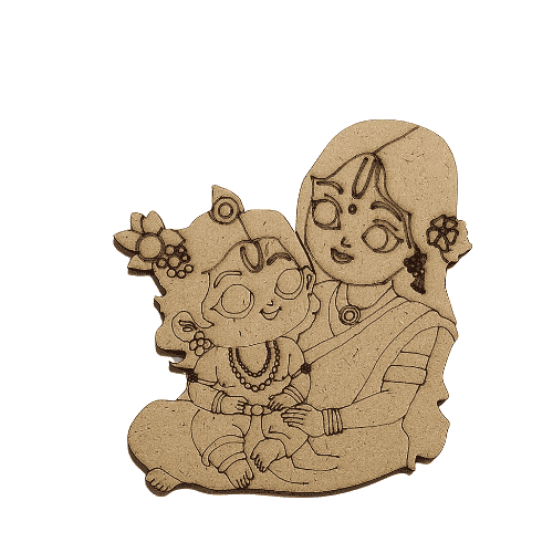 Little Krishna With Maa Yashoda Pre marked MDF Cutouts