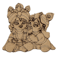 MDF Pre-marked Krishna Balram Cutout -1