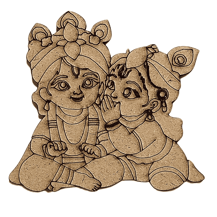 MDF Pre-marked Krishna Balram Cutout -1