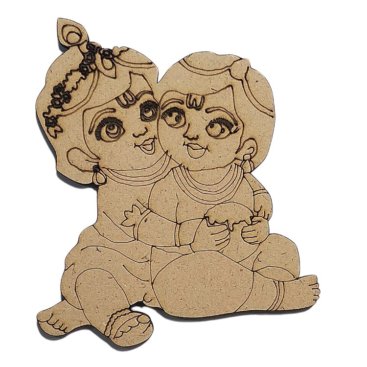 MDF Pre-marked Krishna Balram Cutout-2