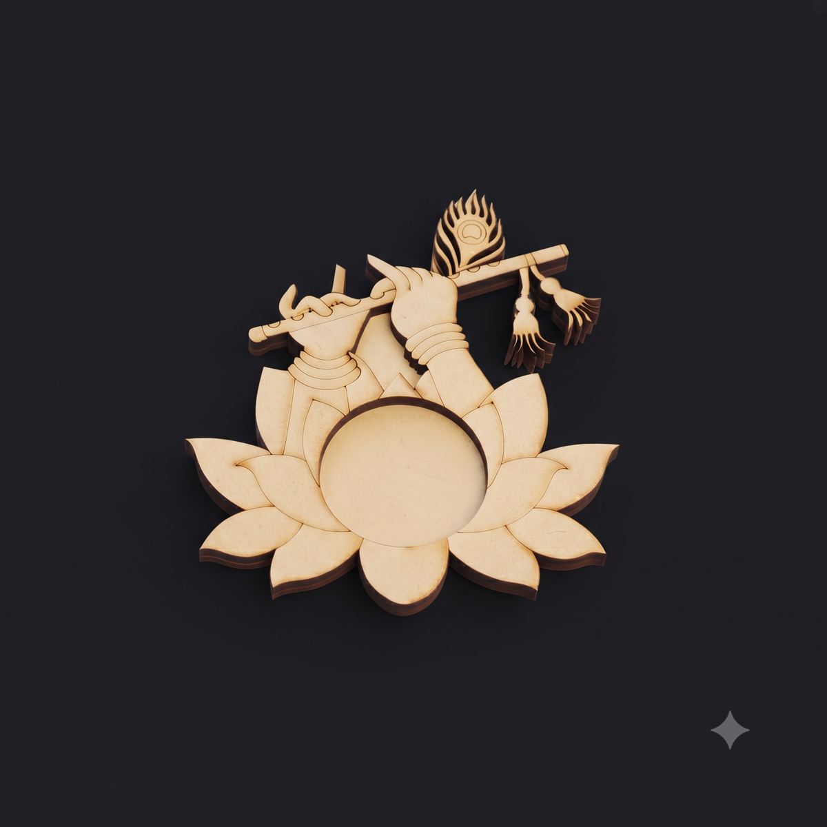 Krishna Hand Tea Light Holder MDF cutout for DIY craft