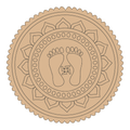 Maa Lakshmi Feet Pre marked MDF Round cutout 24 Inch