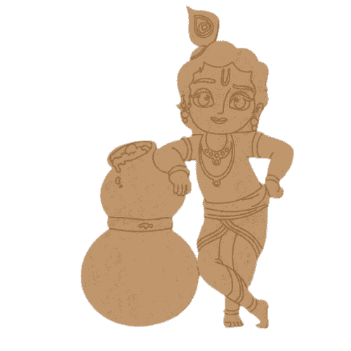 MDF Pre marked Krishna Cutout  For Painting  -2