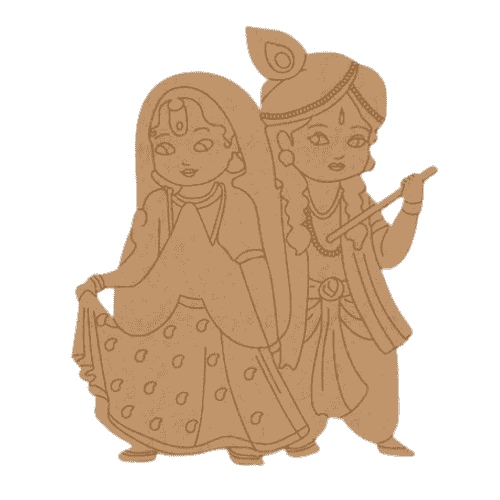 Radha Krishna MDF Cutout