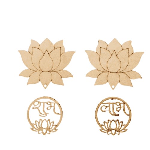Shubh Labh MDF cutout design 5 DIY paintable festive craft