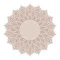 Pre-marked round beautiful peacock mandala art mdf cutout 24 Inch