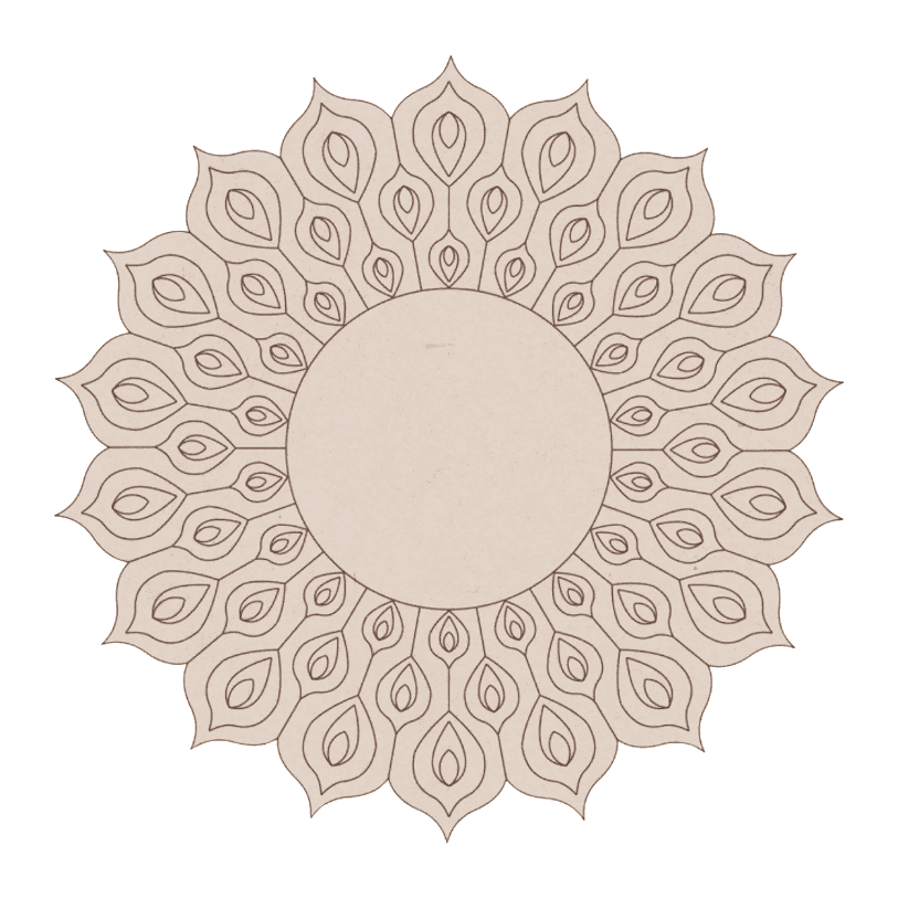 Pre-marked round beautiful peacock mandala art mdf cutout
