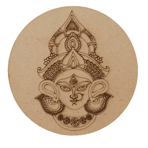 Round Pre Marked Maa Durga Cutout