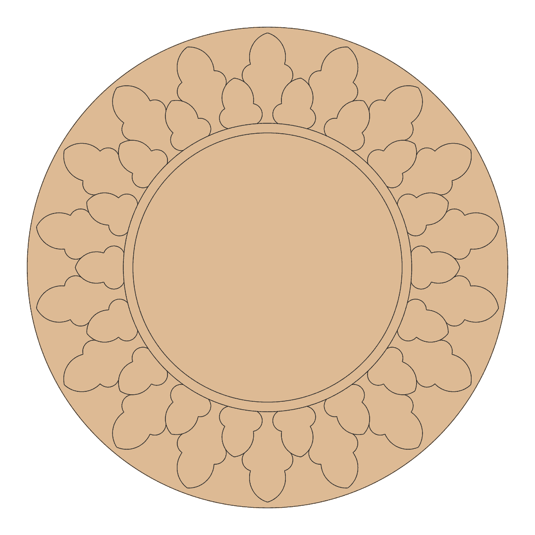 Pre-marked mandala border MDF board for mirror base 