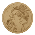 Morden Lady with bird  Pre marked MDF Round Cutout 24 Inch