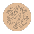 Pre marked Peacock MDF Round Cutout 24 Inch