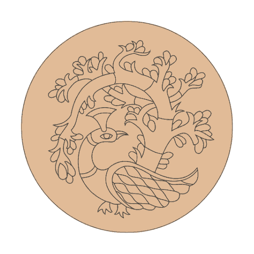Pre marked Peacock MDF Round Cutout 24 Inch