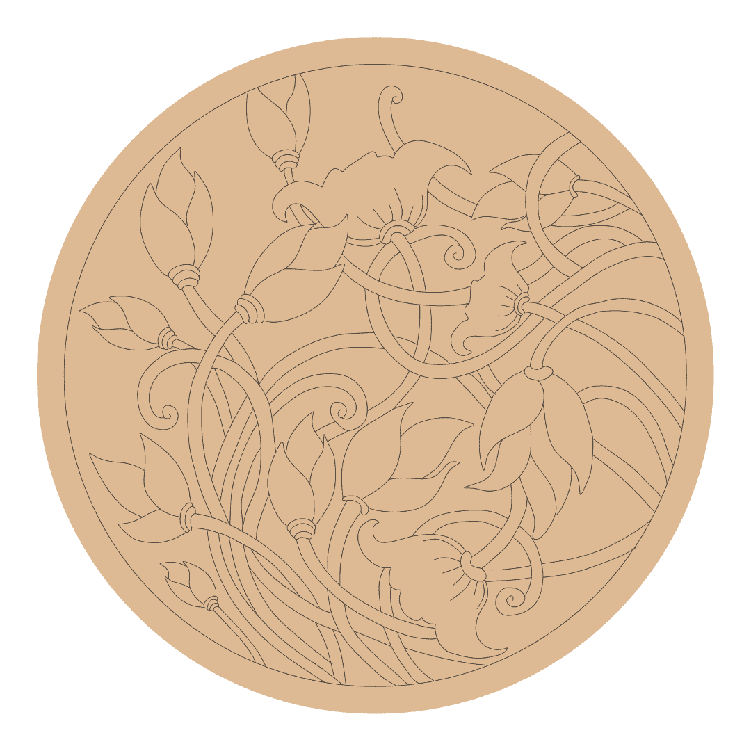 Pre marked Pichwai  lotus  design mdf board art and craft