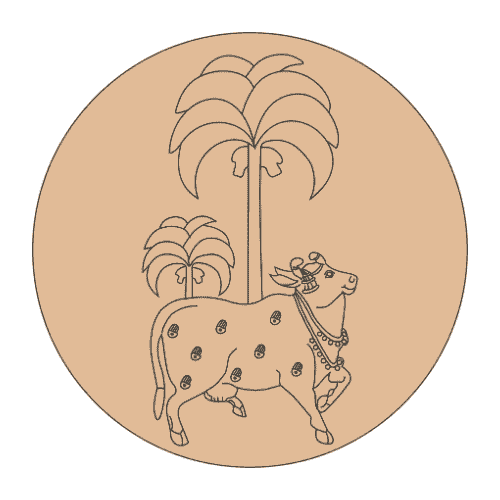 Pichwai cow Pre marked MDF Round Cutout 24 Inch