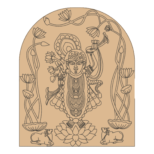 Pre-Marked Shrinath Ji MDF Cutout for Painting