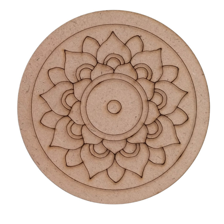 Pre-marked Mandala round mdf cutout