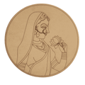 Pre-marked Indian lady on round MDF Cutout