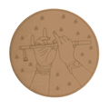 Pre-marked Pichwai Krishna hands with flute circle cutout