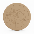 Pre-marked Pichwai Krishna hands with flute circle cutout