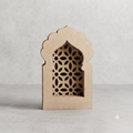 Jharokha shadow box MDF cutout, raw Rajasthani wall décor