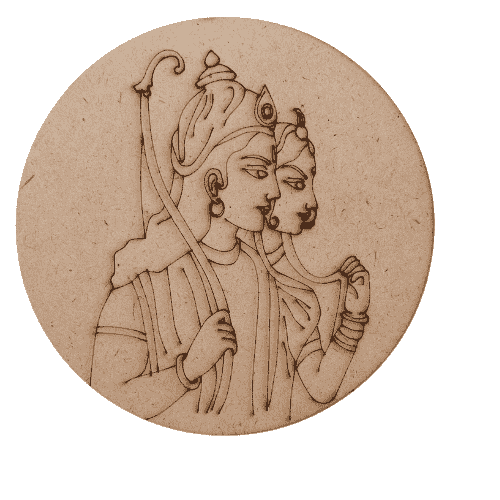 Pre marked round Siya Ram MDF cutout 24 Inch