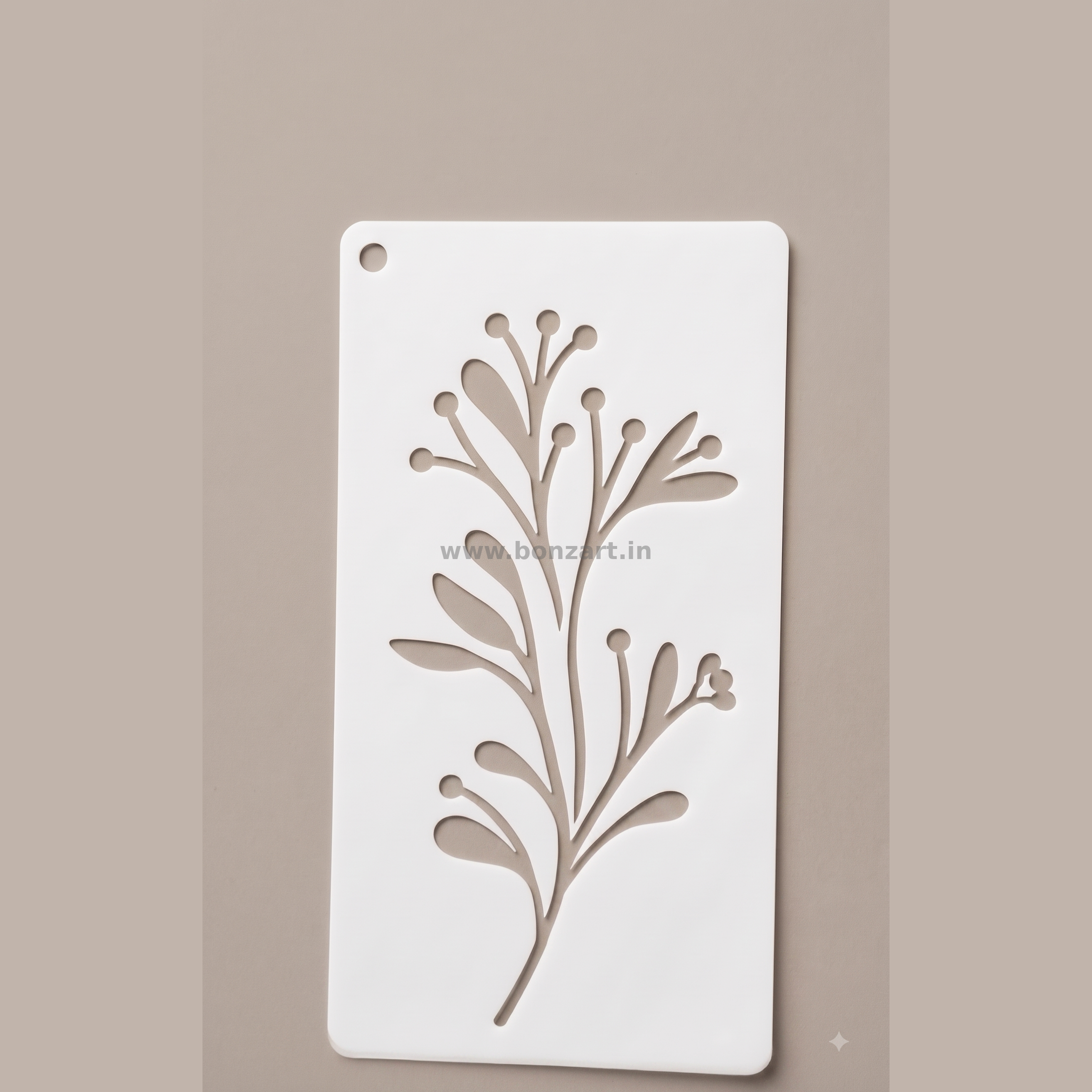 Berry Sprig Branch Reusable Stencil - 12.5x15 cm