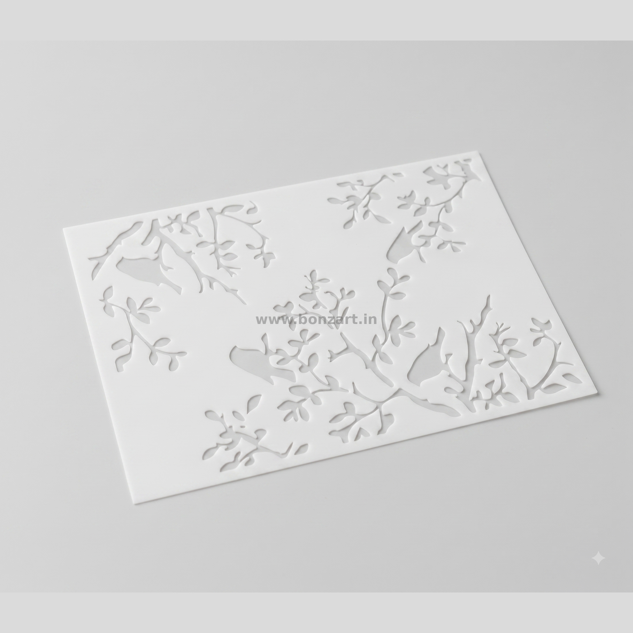 Bird & Branch Corner Reusable Stencil - 10x15 cm