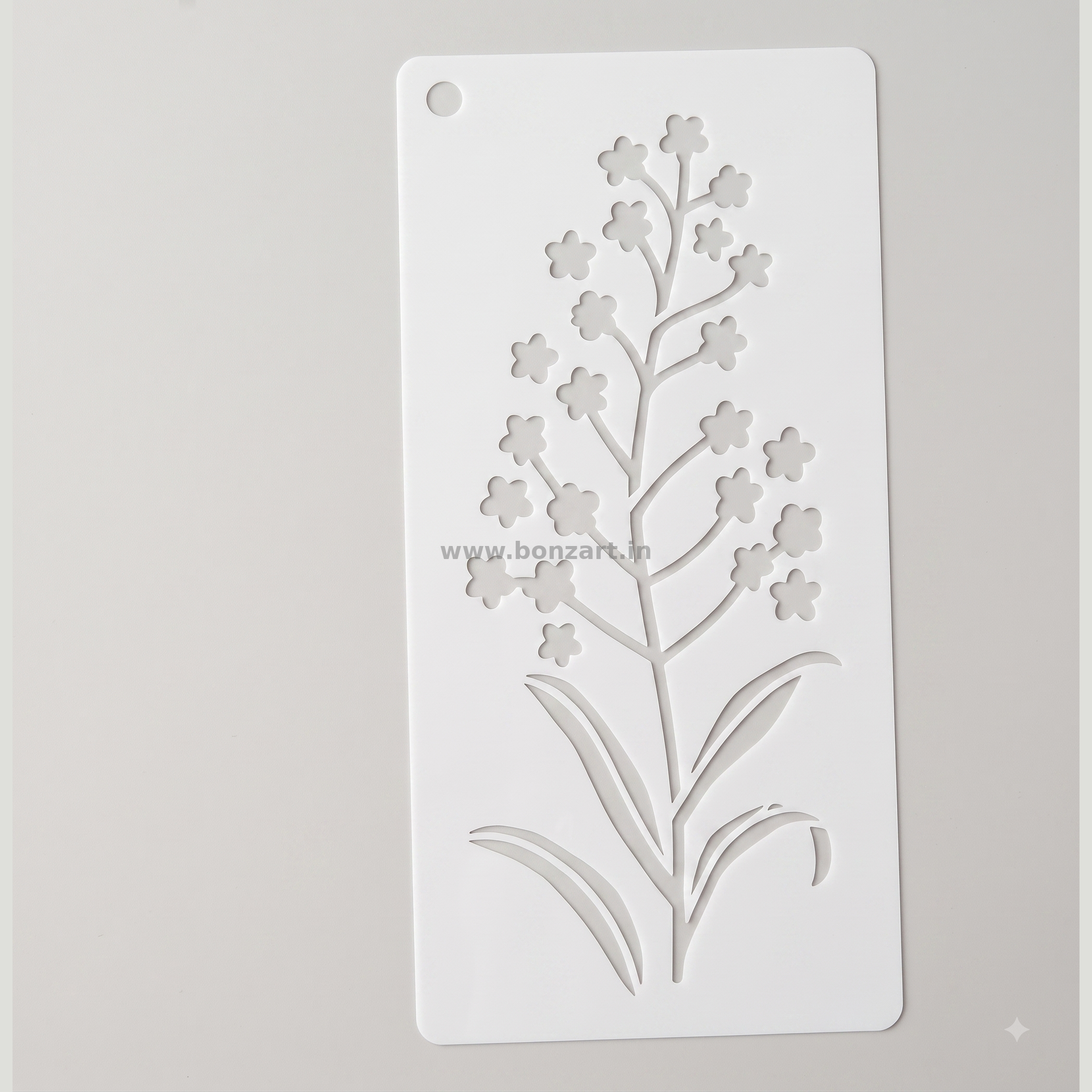 Peony Bloom Stem Reusable Stencil - 10x15 cm
