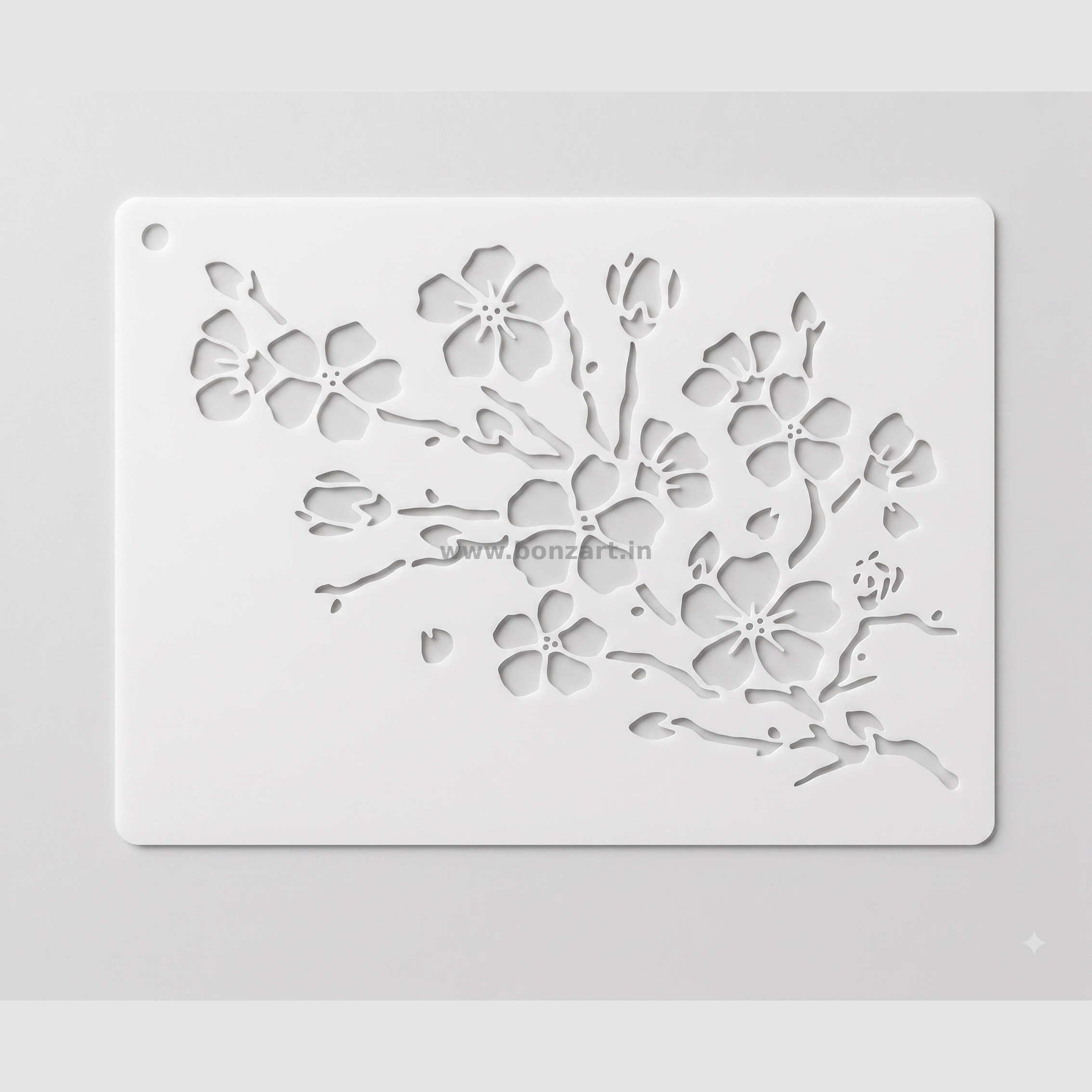 Leafy Berry Branch Reusable Stencil - 12.5x15 cm