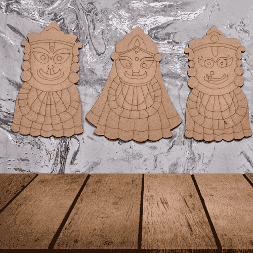 MDF Premarked cute Jagannath, Balbhadra and Subadra  ji MDF cutout for craft-3