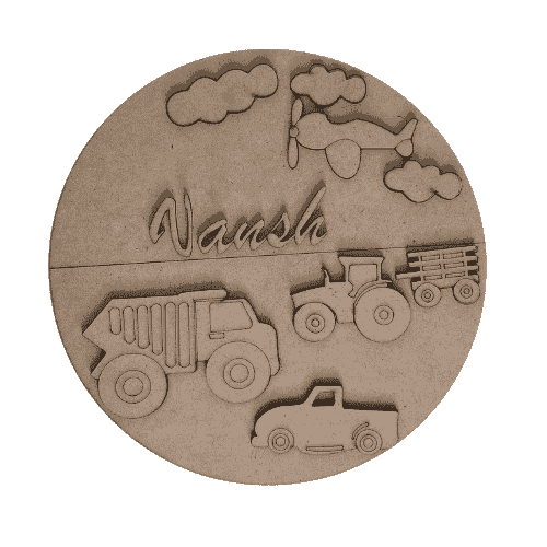 Transport name plate for kids