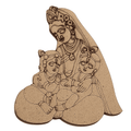 MDF Pre-marked cutout of Krishna Balram with Yashoda Maa-4