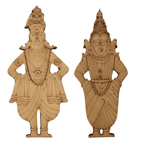 Vitthal Rukmini MDF Cutout for DIY Painting
