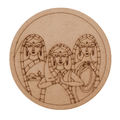 Pre marked round 3 Lady welcoming mdf cutout 24 Inch