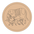 Pichwai cow with caff Pre marked MDF Round Cutout 24 Inch