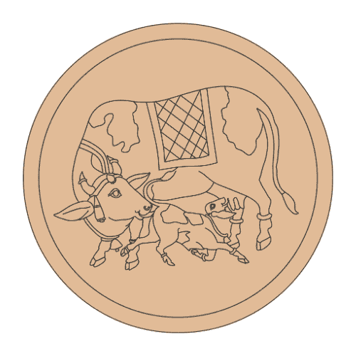 Pichwai cow with caff Pre marked MDF Round Cutout 24 Inch