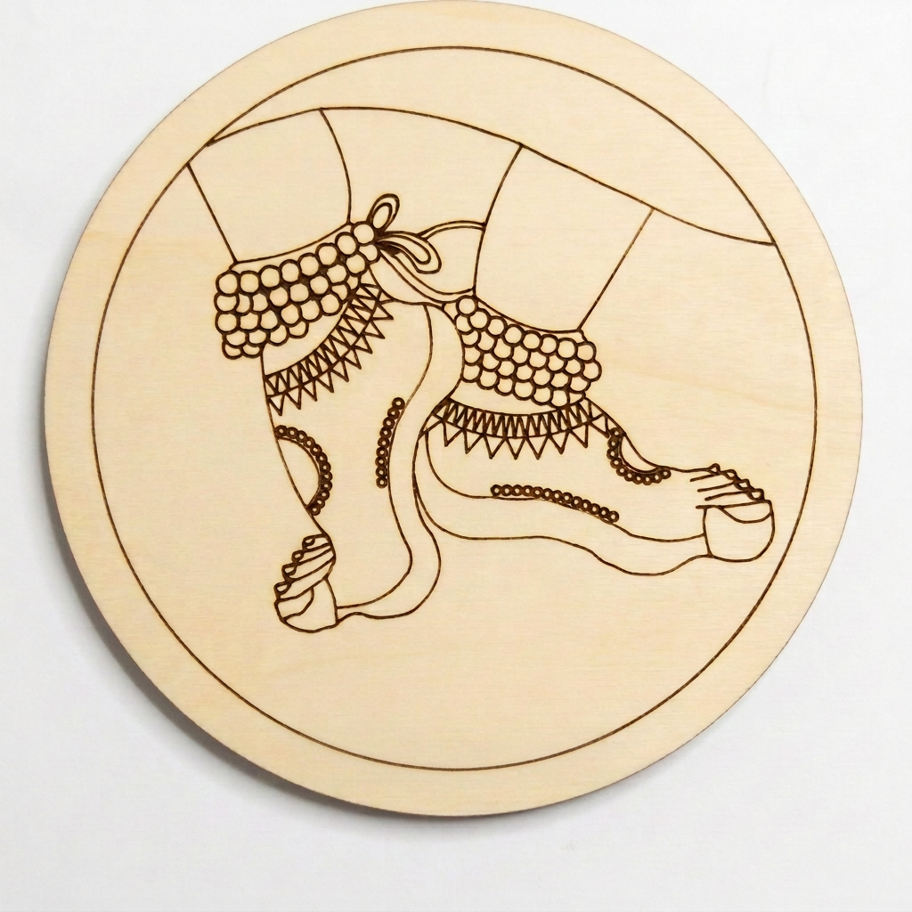 Pre-Marked Classical Dancer Leg Round MDF Cutout