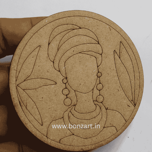 Pre-Marked Lady MDF Round Cutout