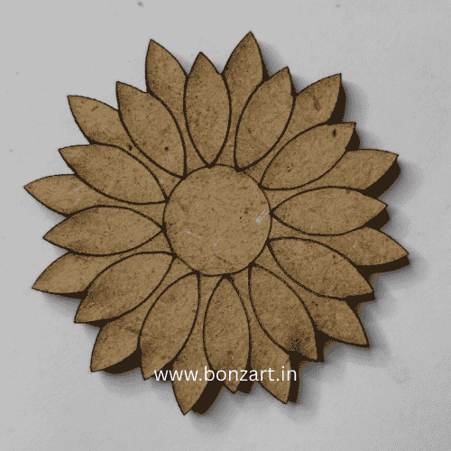 Pre-marked Round Floweral Mandala Art MDF Cutout
