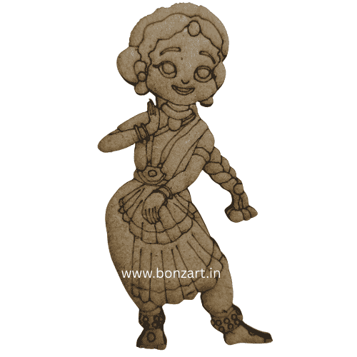 Pre marked Bharatanatyam Pose MDF Cutout for Painting-3