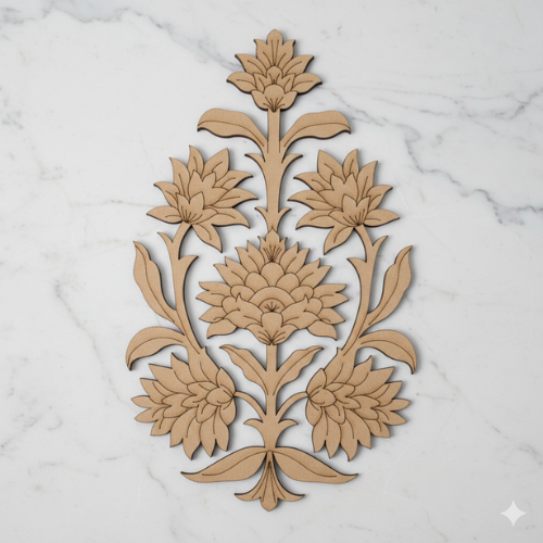 Pre Marked MDF Flower Motif  For Craft-5