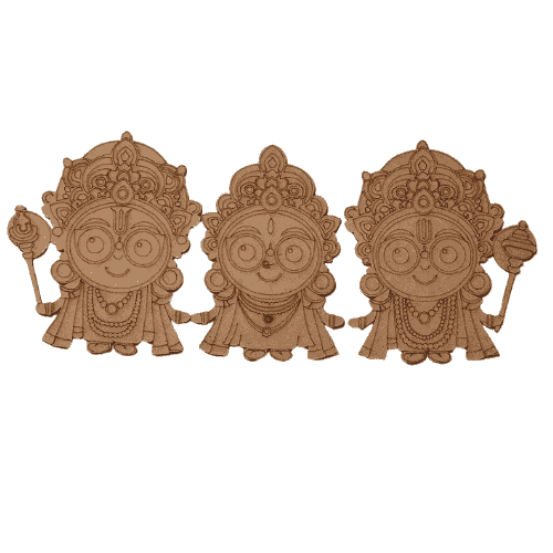 MDF Premarked cute Jagannath, Balbhadra and Subadra  ji MDF cutout for craft-2